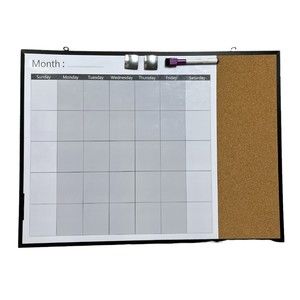 Dry Erase Board Calendar Black Frame 23in x 17in